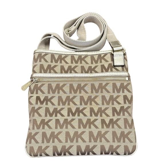 Michael Kors Monogram Tan Crossbody - Picture 1 of 2